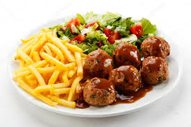 Boulettes, frites, salades FE